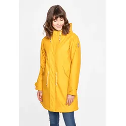 Regenmantel DERBE "Tidaholm", Damen, Gr. 36, gelb, Obermaterial: 100% Polyester; Futter: 100% Polyester, Langarm, Mäntel, Wasserabweisend, winddicht, Teddylining, nachhaltig