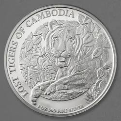 Silbermünze 1oz Lost Tigers of Cambodia 2023 (Kambodscha)