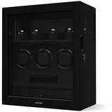 SecureTouch Uhrenbeweger   3+4 Uhren   Mabuchi Motor   Klavierlack   41 Modi   Schloss   LEDs Schwarz