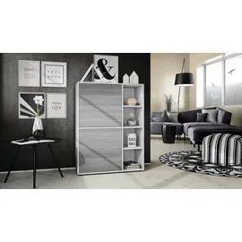 Vladon Highboard 79 x 105,5 x 35,5 cm Anthrazit / Weiß