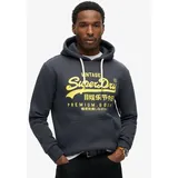 Superdry Neon Vl Graphic Kapuzenpullover Eclipse Navy Marl S