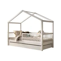 58 aufm Kessel Hausbett Keeley 90 x 200 cm Buche massiv lackiert Weiß