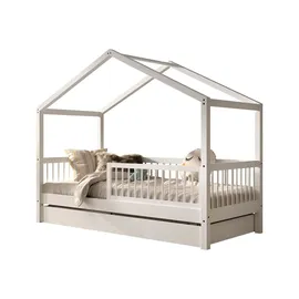 58 aufm Kessel Hausbett Keeley 90 x 200 cm Buche massiv lackiert Weiß