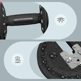 Songmics Kurzhanteln 2er set Verstellbare Kurzhanteln 12-in-1 3 kg bis 24 kg schwarz/rot