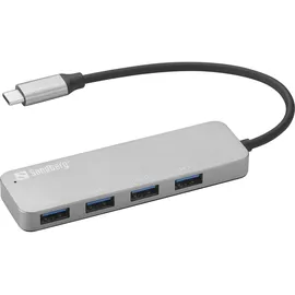 Sandberg USB-C to 4 x USB 3.0 Hub SAVER - Silber