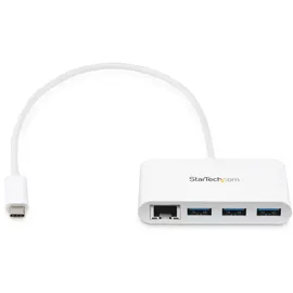 Startech StarTech.com 3 Port USB 3.0 Hub plus Gigabit Ethernet - USB-C - Weiß - USB Hub with GbE - USB C Hub - USB Typ-C Hub - USB 3 Hub