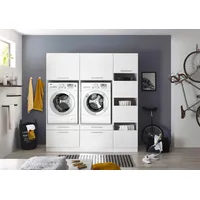 Respekta Clara Waschmaschinenschrank 184,8 x 200 x 67,6 cm Weiß Holz