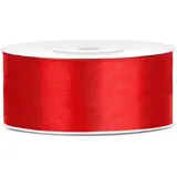 PartyDeco partydeco.pl Satinband rot, 25 mm, 25 m