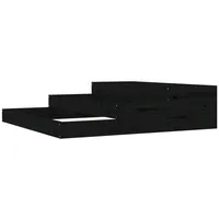 VidaXL Pflanzkübel Schwarz 107x107x27 cm Massivholz Kiefer