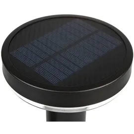 Maclean Brackets Solarleuchte Gartenleuchte Außenleuchte mit Bewegungssensor u. Dämmerungssensor schwarz Erdspieß Neutralweiß 4000K SMD-LED 220Lumen