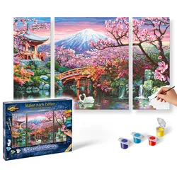 Schipper Malen nach Zahlen - Motiv Gruppe Triptychon Kirschblüte in Japan