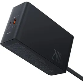 Baseus GaN 3x USB-C USB DC, 240W Smart-Desktop-Schnellladegerät – Schwarz