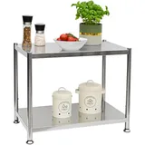 shelfr Edelstahl Schwerlastregal bis 60 kg auf 2 Ebenen 61 x 36 x 50 cm