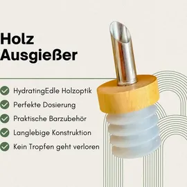 layba Ausgießer für Flaschen aus Edelstahl, in Holz 3er Set
