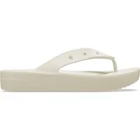 Crocs Women's Classic Platform Flip W Clog, Bone, 9 UK