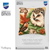 Vervaco Kreativset Vervaco Kreuzstich-Kissen-Set Igel und Rotkehlchen, (Set, Vervaco embroidery Kit), Made in Europe bunt
