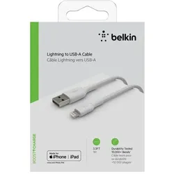 Belkin Lightning Lade/Sync Kabel 1m, ummantelt, mfi zert, weiß
