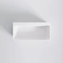Steinberg Serie 490 Vorwandbadewanne, eckig abgerundet, 1650x800mm, SOLIDSurface, Mattweiß, 4909410W