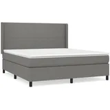 vidaXL Boxspringbett mit Matratze Dunkelgrau 160x200 cm Stoff1399649