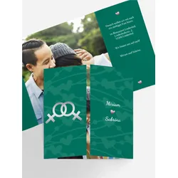 Einladungen zur Hochzeit selbst gestalten mit Spruch und Fotos im Onlinedesigner bei Meine-Kartenmanufaktur.de