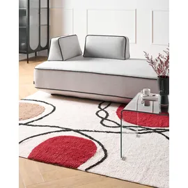 Beliani Bolat Kurzflorteppich 160 x 230 cm Beige
