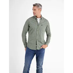 Kariertes Herrenhemd mit Button-down-Kragen - Sage Green - XXXL
