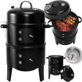 DARDVORLAG 3-in-1 BBQ Smoker Grill 40 × 80 cm – Multifunktions Räucherofen & Holzkohlegrill mit Deckel, herausnehmbaren Beinen, Kohlebehälter & verchromtem Grillrost – Outdoor