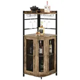 Costway KOMFOTTEU Weinschrank Eck-Barschrank mit Glashalter,mit 2 Türen