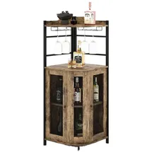 Costway KOMFOTTEU Weinschrank Eck-Barschrank mit Glashalter,mit 2 Türen