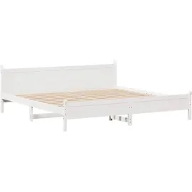 vidaXL Massivholzbett 180 x 200 cm Weiß