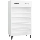 vidaXL Schuhschrank Weiß 60x35x105 cm Holzwerkstoff