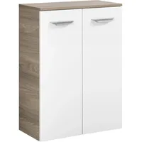 Fackelmann Luxor Doppel-Midischrank 60,2 x 82,6 x 32 cm Weiß/Braun