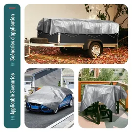 VOUNOT Abdeckplane 1,5 x 6 m Grau