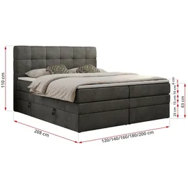 MKS Meble Boxspringbett mit Bettkasten - - Maße (cm): B: 160 H: 110