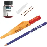 vasalat Set Pica Ink Tieflochmarker für Bohrlöcher + Pica Ink Refill Set rot