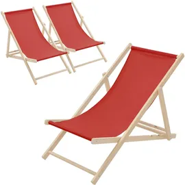 ECD Germany Sonnenliege 100 x 83 x 57,5 cm Rot