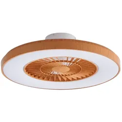 Lindby - Teleo LED Deckenventilator CCT Holz