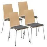 NOWY STYL Schalenstühle Cafe VII buche, grau Holz, 4 St.