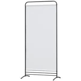 Angel Living Paravent 1 Teilig 81 x 180 cm Stoff Raumteiler Trennwand Balkon Sichtschutz Stellwand Natürlich - Weiß