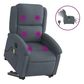 vidaXL Massagesessel mit Aufstehhilfe Elektrisch Dunkelgrau Samt