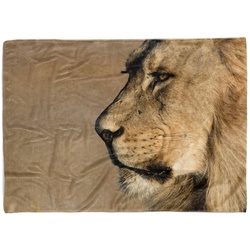 Sinus Art Handtücher Handtuch Strandhandtuch Saunatuch Kuscheldecke mit Tiermotiv großer Löwe, Baumwolle-Polyester-Mix (1-St), Handtuch 70 cm x 140 cm