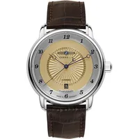 Zeppelin Herrenuhr Serie Friedrichshafen Automatik mit braunem Lederarmband 8556-5