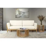 WoodMan Couchtisch WOODMAN "Drum, Breite/Tiefe/Höhe: 83/83/42 cm", braun (eichefarben), B:83cm H:42cm T:83cm, Tische, Couchtisch, Holzfurnier aus Eiche, Sproßen aus massiver Eiche, FSC