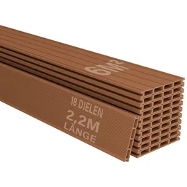 Juskys WPC Terrassendielen 220 cm teak