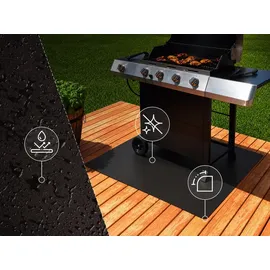 Tulup Grill-Unterlage 80 x 90 cm Metall Schwarz