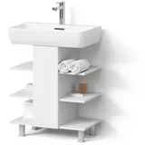 livinity Livinity® Waschbeckenunterschrank Weiß, 60 x 70 cm mit 6 Ablage
