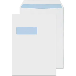 Blake Envelopes Purely Briefumschläge, 100 g/m 2, C4, 324 x 229 mm, mit Sichtfenster, selbstklebend, Weiß, 250 Stück