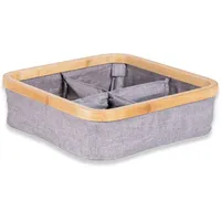 osoltus Wäschesortierer osoltus Regal Box Badezimmer Organizer Bambus Aufbewahrungskorb grau