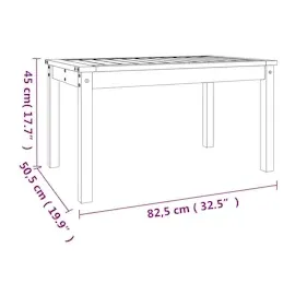 vidaXL Gartentisch 82,5 x 50,5 x 45 cm Schwarz
