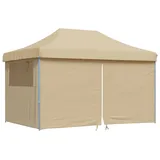 vidaXL Faltpavillon 4,4 x 1,5 m inkl. 4 Seitenteile Beige